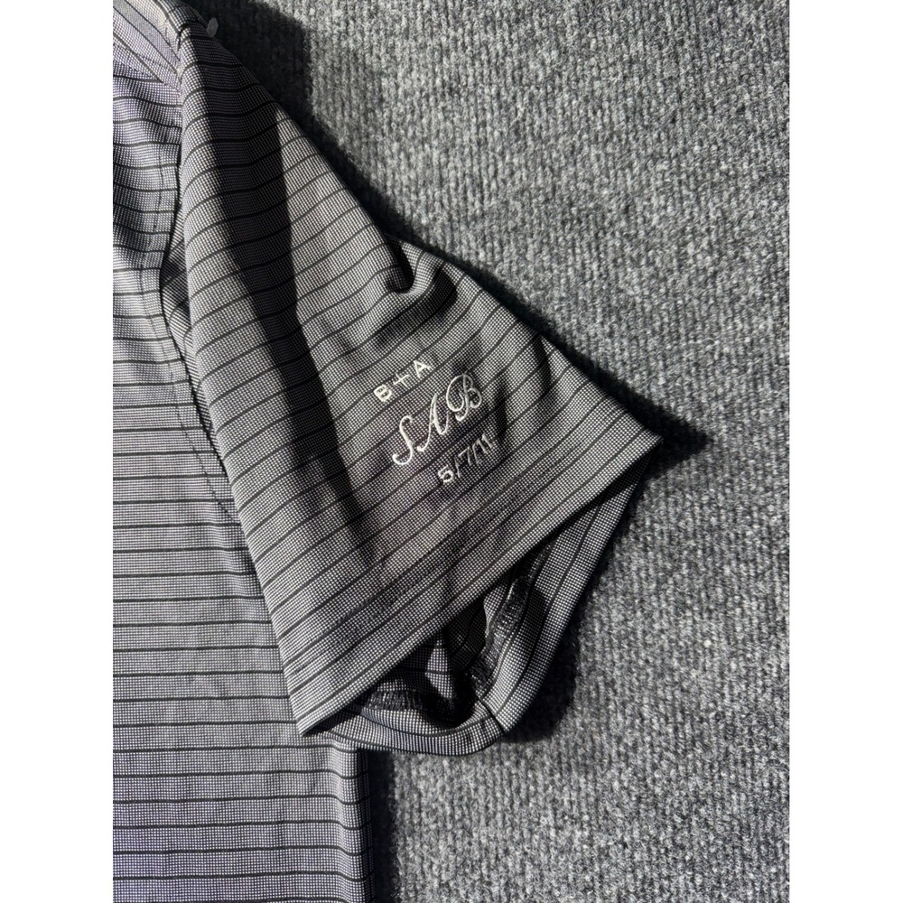 Ping Performance Polo Shirt Mens Large Grey Excellent Striped Birdie Golf Top - Picture 4 of 11